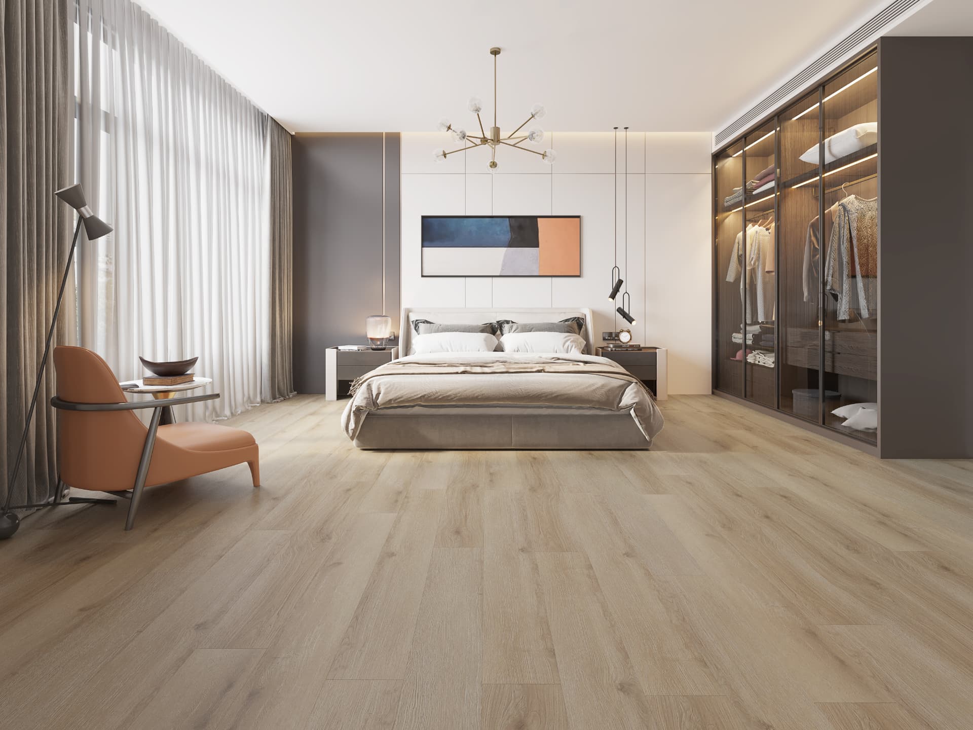 Hylux Sandstone, Light beige oak flooring