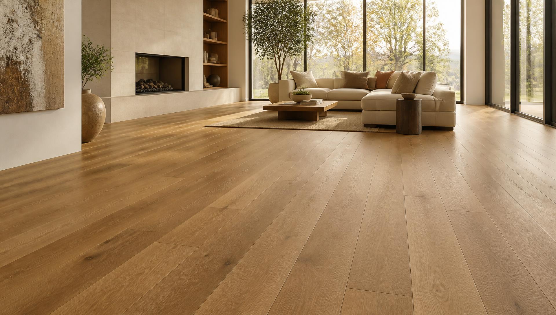 Interior space finished with Hylux wide-plank flooring